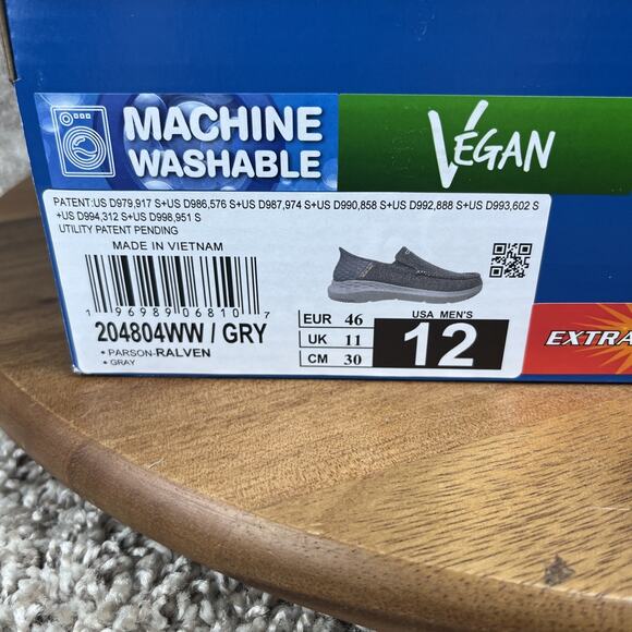 Skechers Hands Free Slip-Ins Parson Ralven Men’s 12 Wide Casual Wear Gray 204804 - Picture 11 of 12